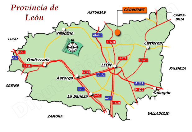 Mapa de la provincia de León